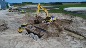 Heavy equipment working on site